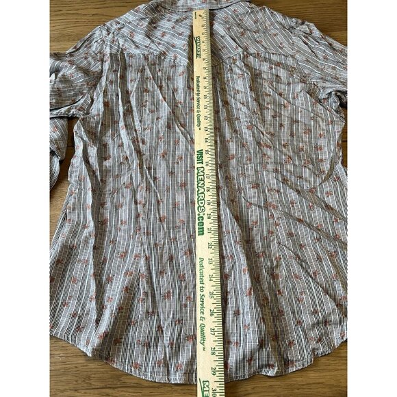 Wrangler Retro Top Women Size XL Floral Pearl Snap Western Rodeo Cowgirl Country - Picture 3 of 16